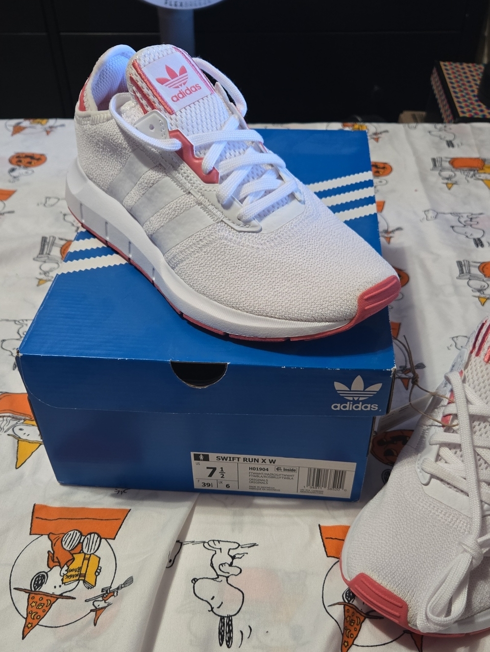 adidas Women's Swift Run X Sneakers - White/Pink Accent